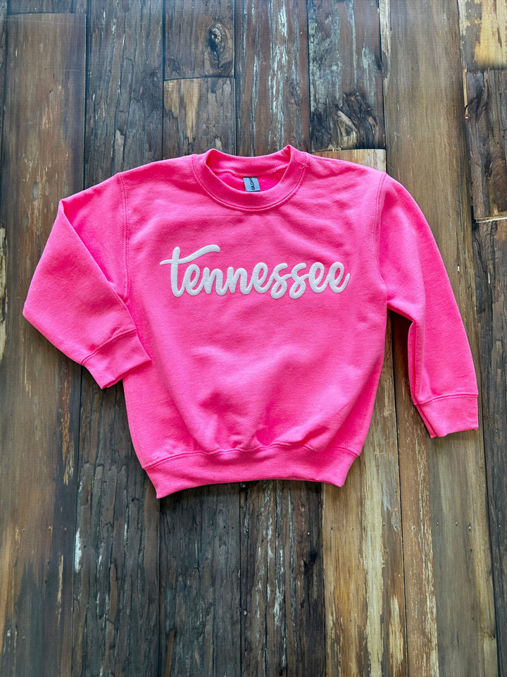 Tennessee Puff Hot Pink Youth Sweatshirt