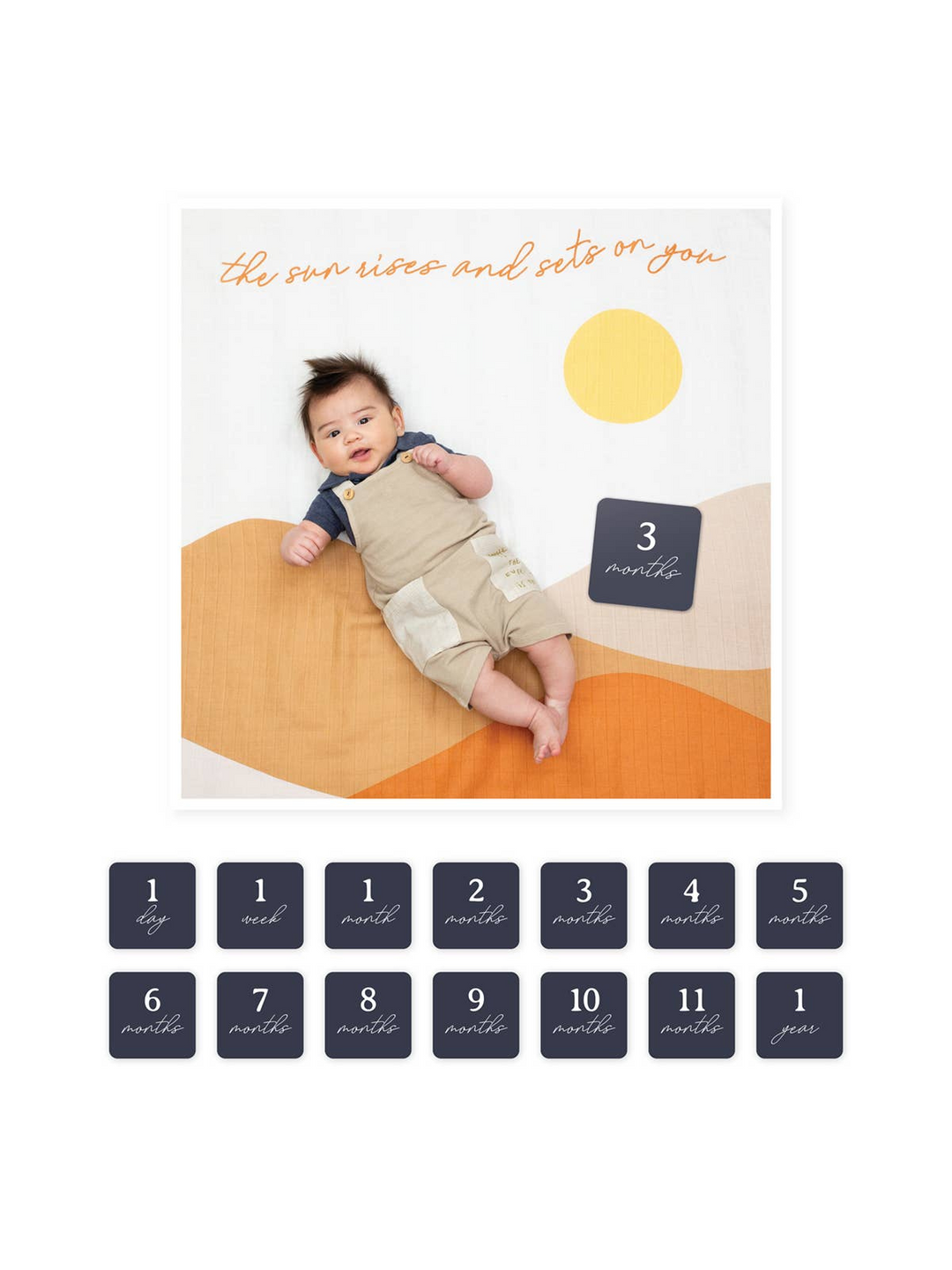 Baby's 1st Year Swaddle & Milestone Cards - Sunrise