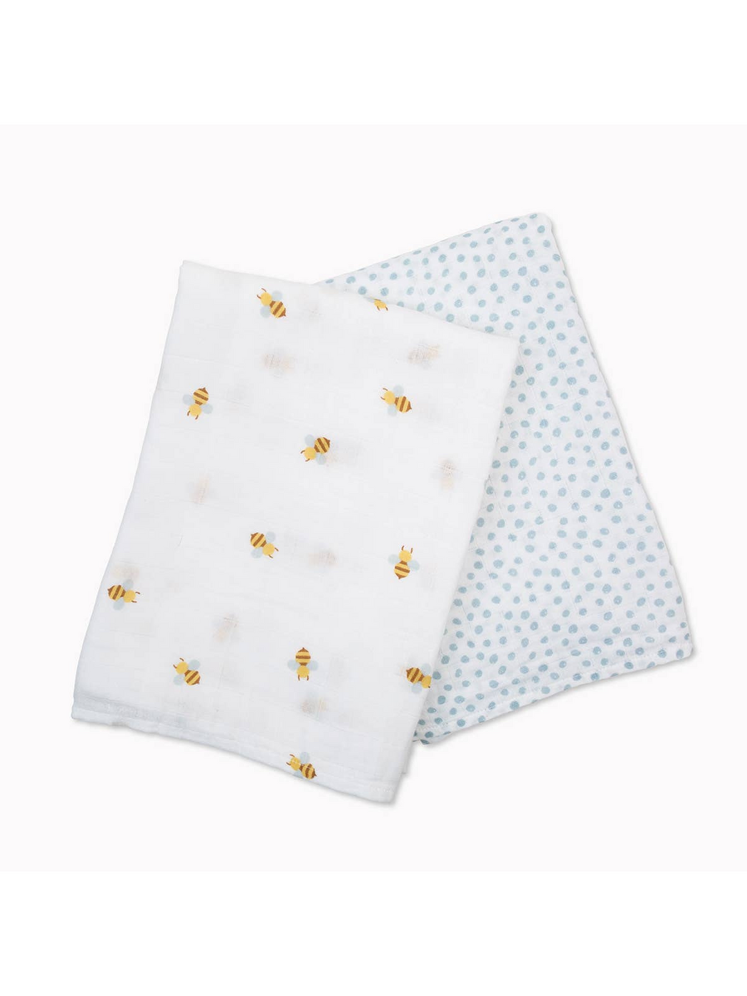 2-pack Cotton Swaddles - Bees/Dots