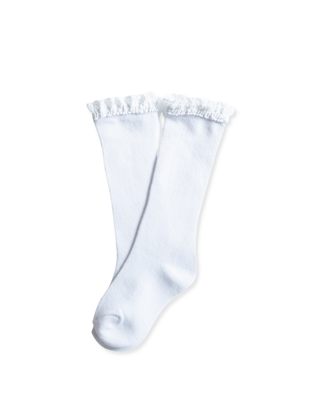 Lace Top Knee High Socks - White | Little Stocking Co.