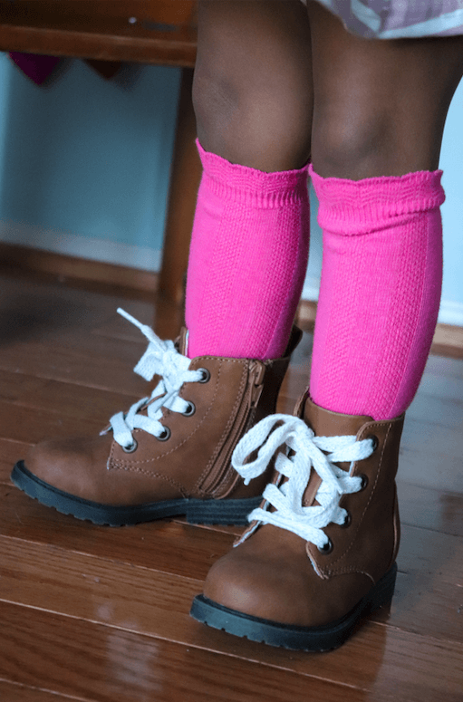 Cable Knee High Socks - Bubblegum - Orange Poppy Boutique