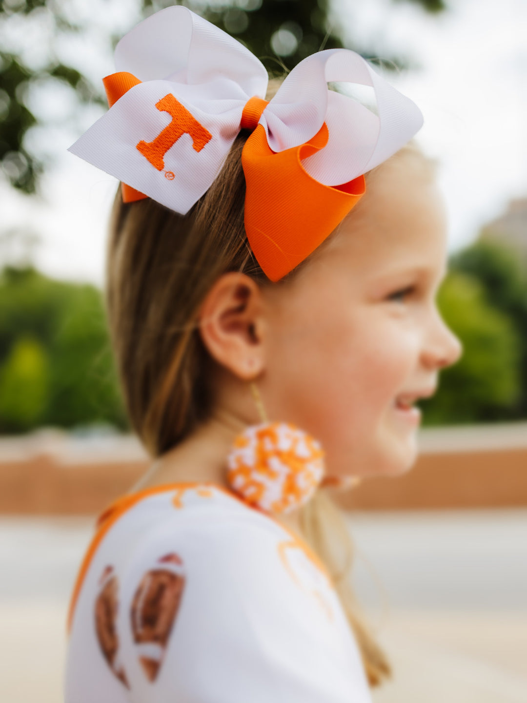 Tennessee Two-Tone Embroidered King Bow | Wee Ones