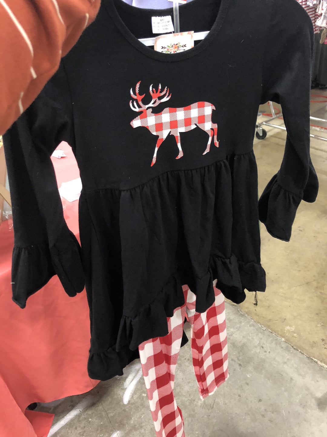 Red & White Moose Outfit - Orange Poppy Boutique