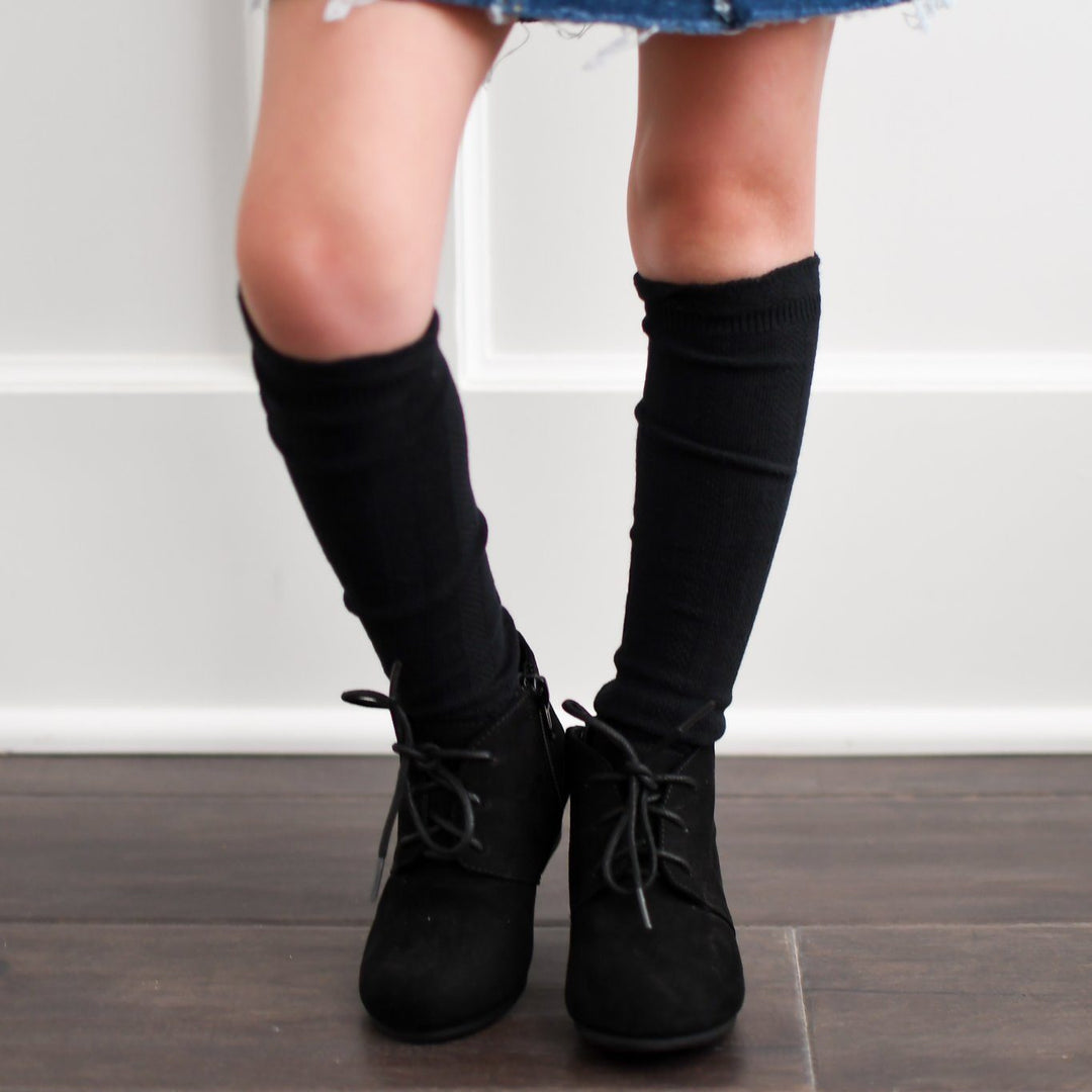 Cable Knee High Socks - Charcoal - Orange Poppy Boutique