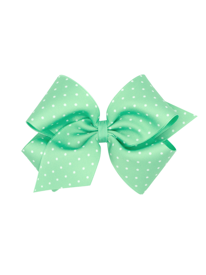 Mint Tiny Dots Grosgrain Overlay Bow | Wee Ones