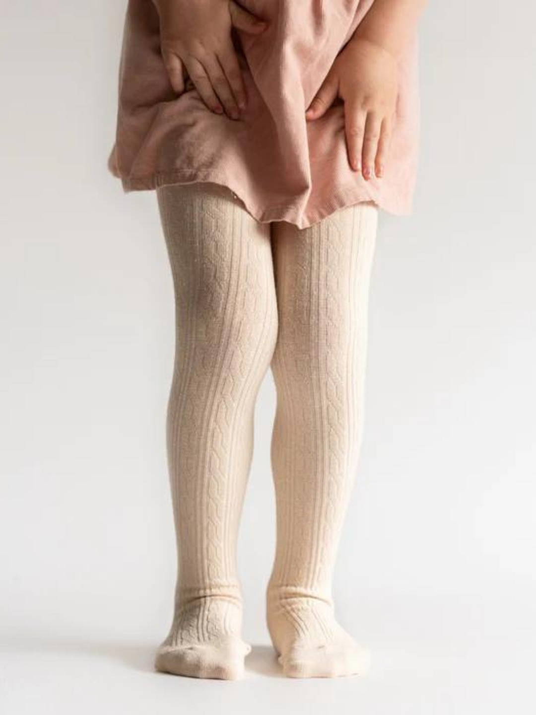 Vanilla Cable Knit Tights | Little Stocking Co.