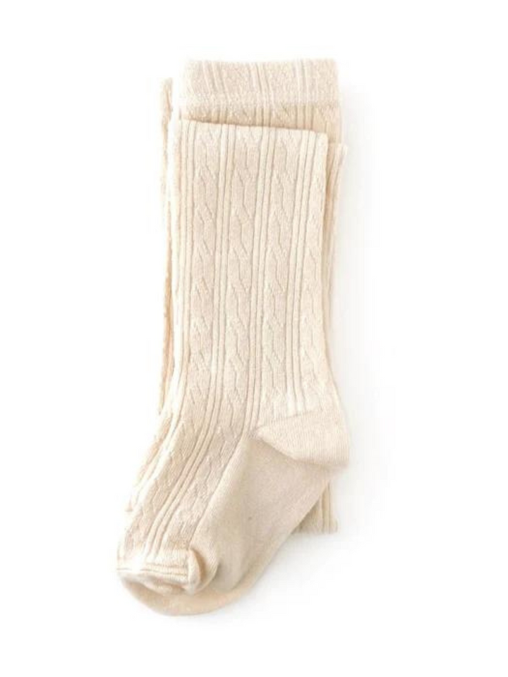 Vanilla Cable Knit Tights | Little Stocking Co.
